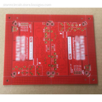 2 layer PCB with red Solder